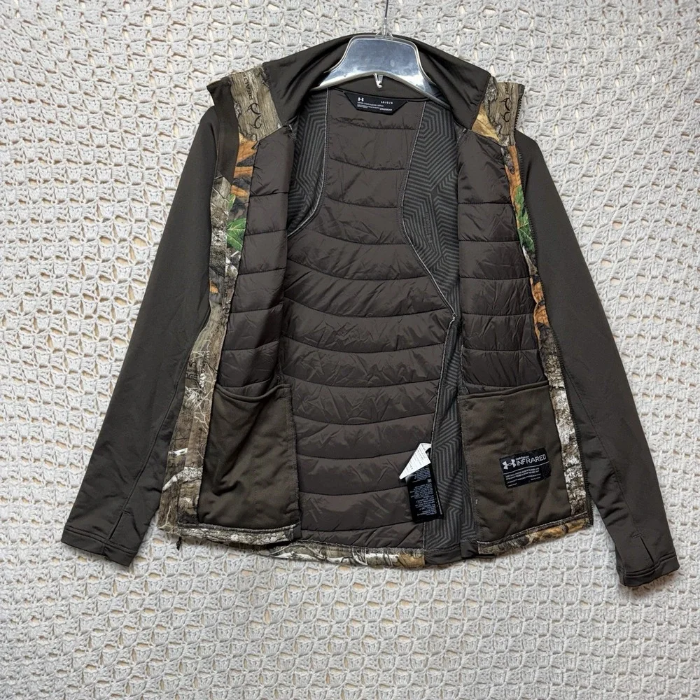 Under Armor Real Tree Jacket Women Sz L Camouflage Full Zip Materiaux Neufs - Picture 9 of 15